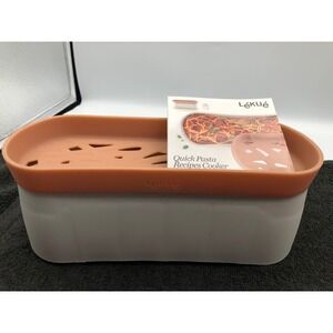 Lekue Quick Pasta Recipes Cooker Microwave Silicone Steamer Gray Terracotta
